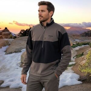 Patagonia Men’s R1 Field 1/4-Zip Pullover Fleece Black Size Medium